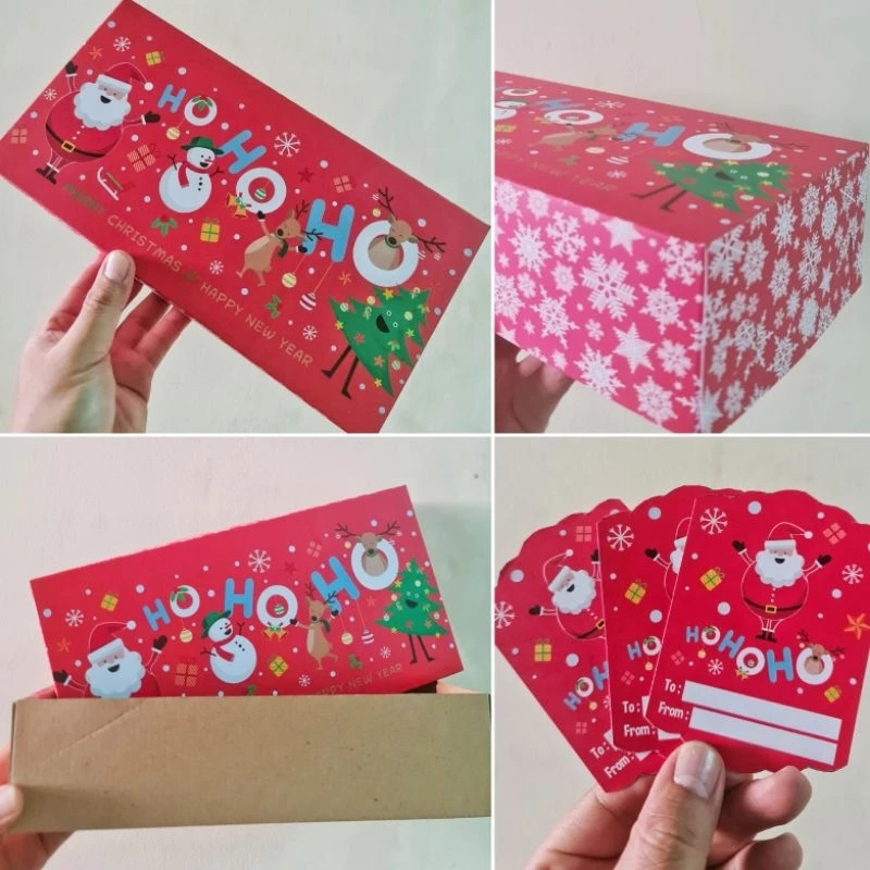 

( 5 pcs ) Box Natal isi 2 Toples Bulat 500gr Kardus Kue Cookies Xmas Packaging Hampers Ukuran 29x15x7 cm