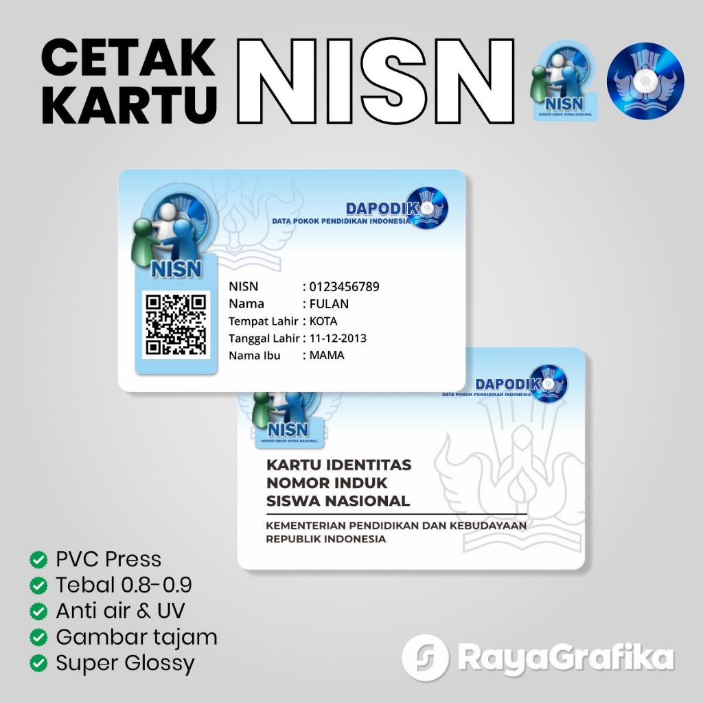 

CETAK KARTU NISN (Nomor Induk Siswa Nasional) DAPODIK