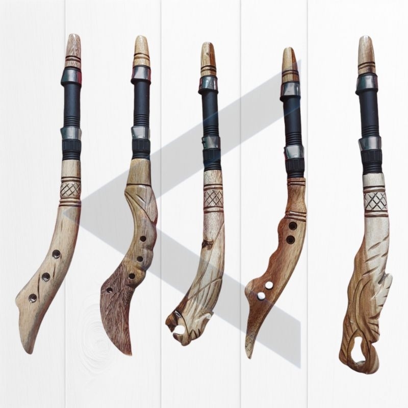 Gagang joran kayu + reel seat DPS 18 / pahul kayu ukir