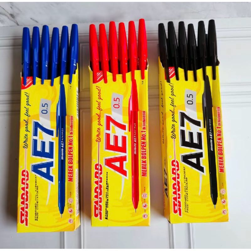 

12 pcs/1pack pulpen standard AE7/pulpen pena bolpoin anak sekolah mudah di pakai dan nyaman di gunakan/barangpastinya akan sesuai