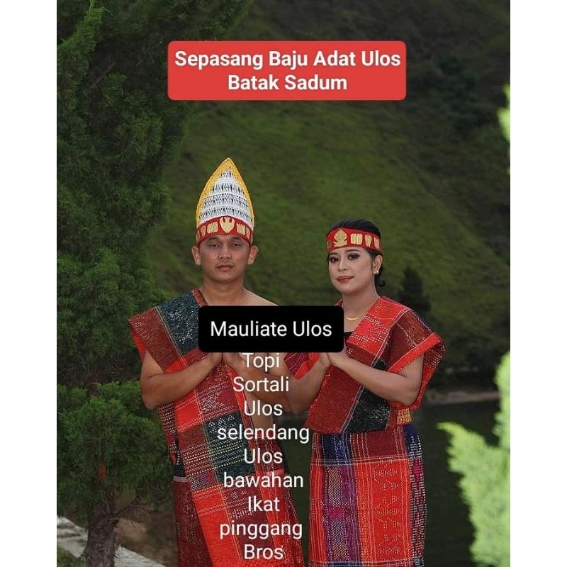 Pakaian Adat Batak Ulos Sadum Sepasang Pria Dan Wanita