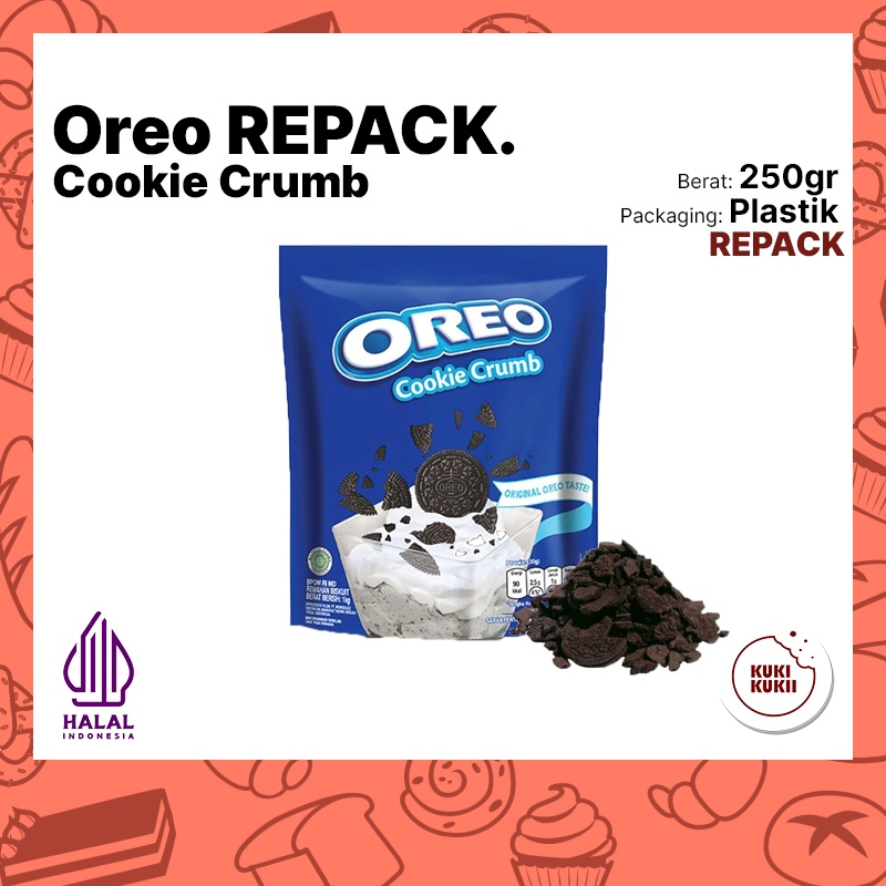 

OREO Cookie Crumb REPACK 250gr | Bubuk Biskuit Oreo Repack 250 gram