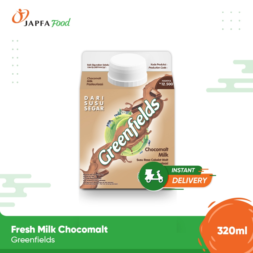 

Greenfields Fresh Milk Chocomalt / Susu Segar Cokelat 320ml - 100% Fresh Milk dari Greenfields Farm