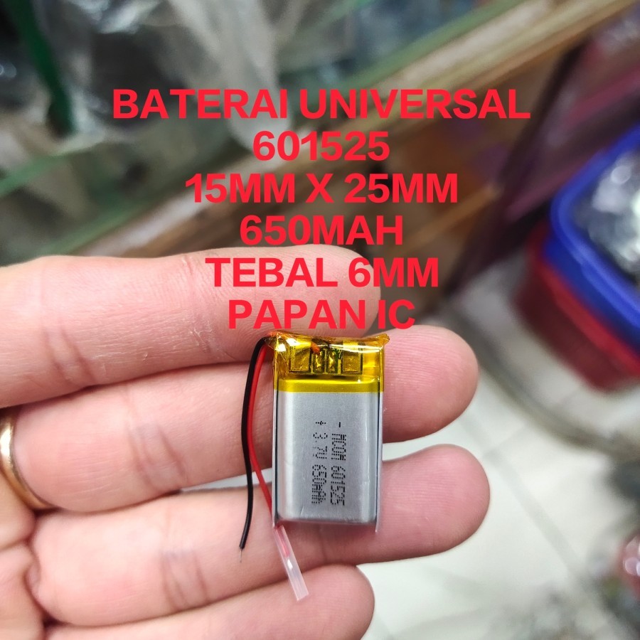 BATERAI ELEKTRONIK 601525 UKURAN 15mm x 25mm KABEL 2 BATTERY UNIVERSAL