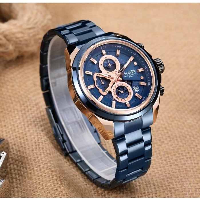 BELLEDA Jam Tangan Pria Belleda 9294 Chronograf Rantai Original Anti Air Luxury Watch Terlaris
