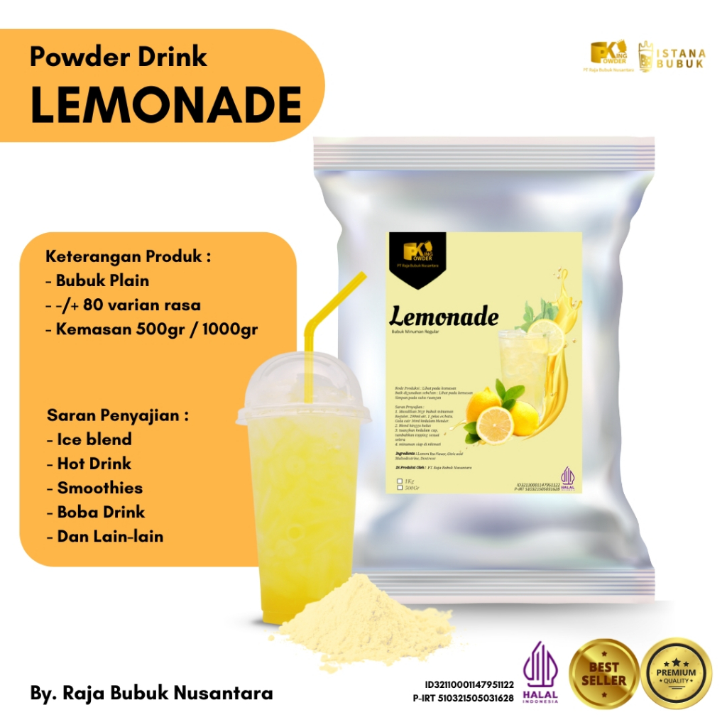 

Bubuk Minuman Lemonade Bubuk Minuman rasa Lemonade Asam Segar Bubuk Minuman Rasa Buah Lemonade Original 1 Kg