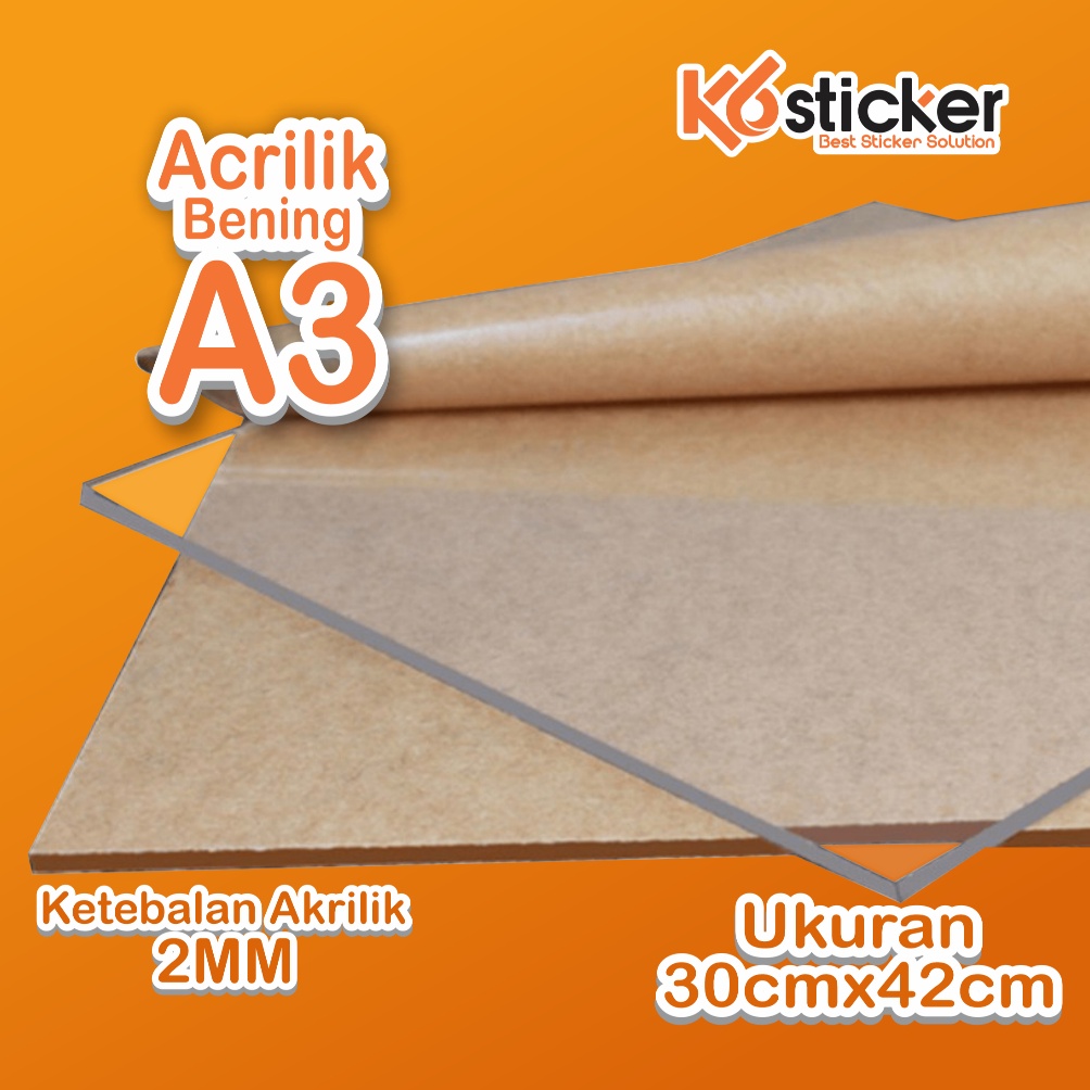 

KODE U52A AKRILIK lembaran 2mm A3 Akrilik bening Astari Acrylic