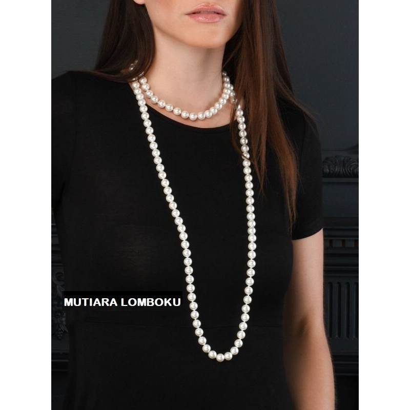 Kalung Mutiara Panjang Bisa Dililit Jadi 1-2-3 Layer & Model Ikat | Kalung Mutiara Asli Mutiara Air 