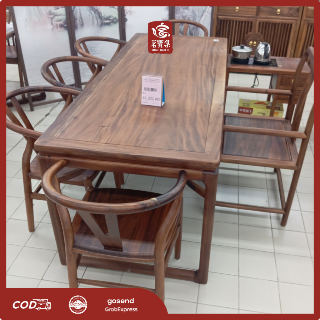 MING BAO JI Meja Teh China Set Z-004 Furniture Set Meja Teh Kursi Dengan Teko Panci Minimalis Clasic