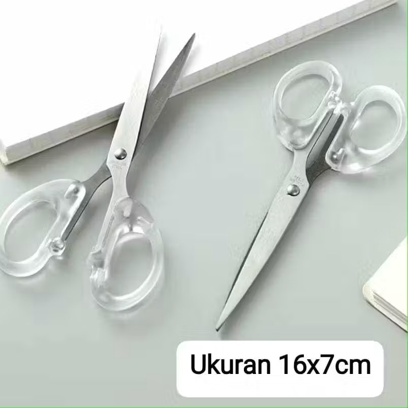 

Gunting Transparan Bening Multifungsi Ukuran Besar 16cm Gunting Bening Aesthetic Gunting Tajam Multifungsi