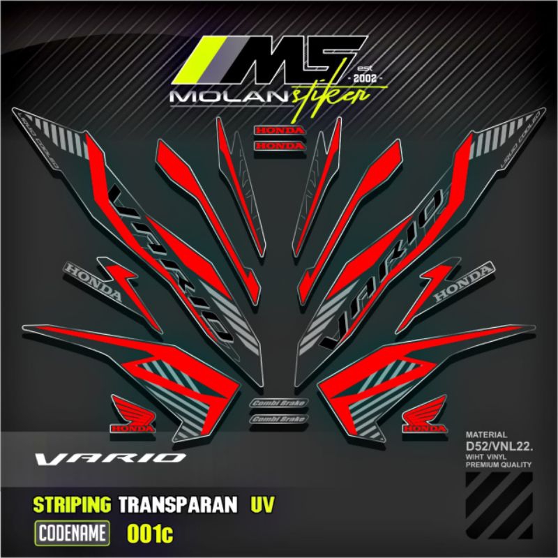 Decal Sticker Striping Variasi Transparan Uv All New Vario 125 2024/2025 Vario 125 New 2023 Vario Le