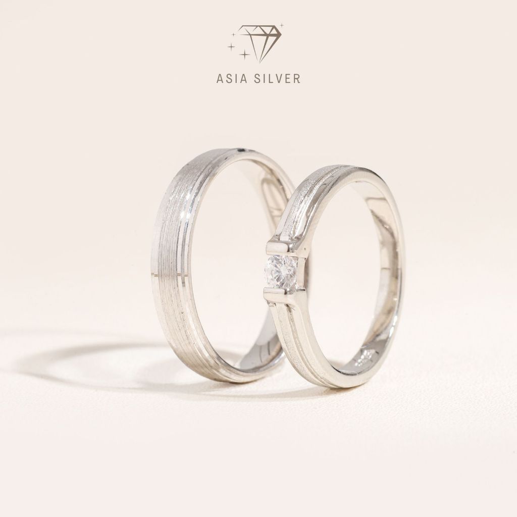 Cincin Couple Perak Silver 925 Tunangan Nikah Kawin Wedding Ring | Cincin Wanita / Pria Perak Silver