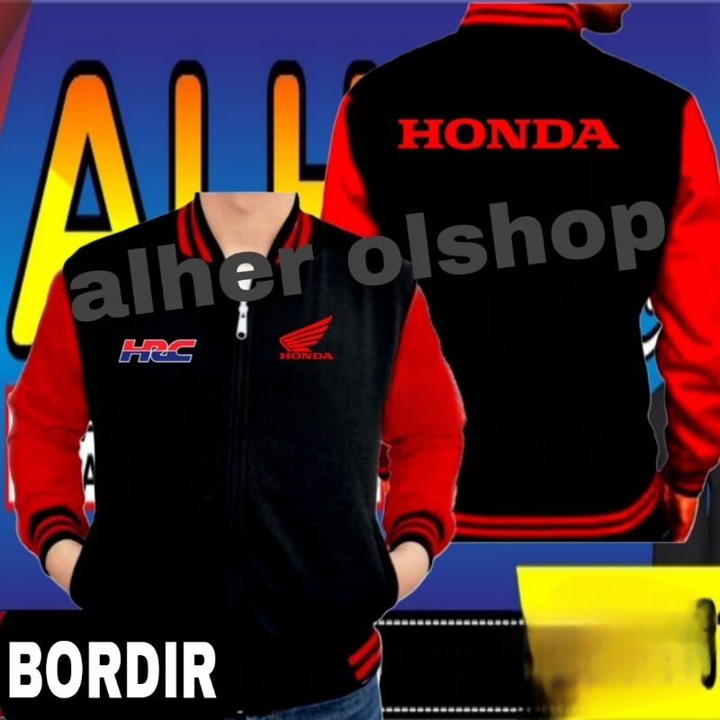 Jaket bordir Honda Jaket Honda Jaket versity Honda Jaket baseball Honda Jaket motor Honda jaket deal