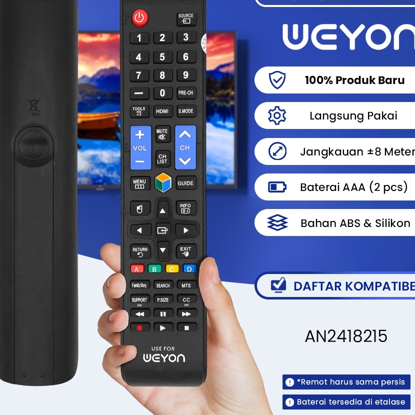 HJ6 Remote TV Weyon Sakura Smart TV WYS4  Remot Sakura Weyon Android LCD LED AN2418215