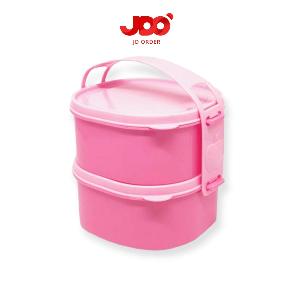 Rantang Plastik Susun 2 Pink Golden Lemon RP-123-2 Kicthenware