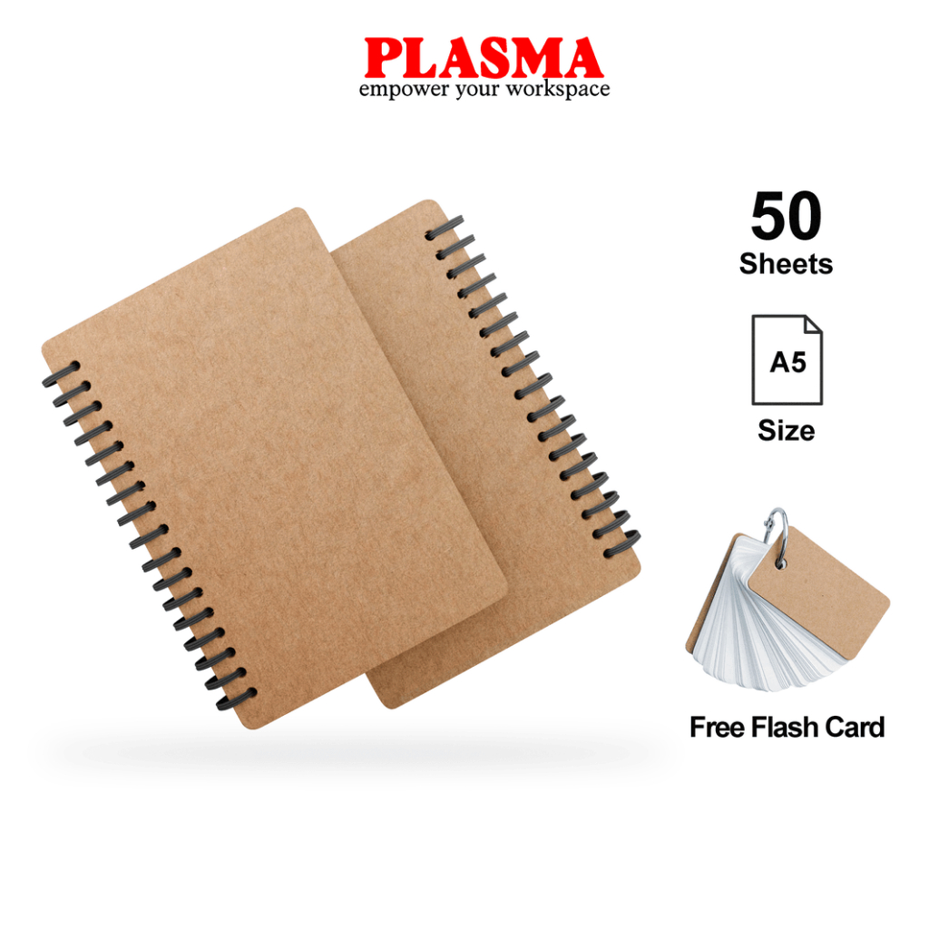 [FREE FLASHCARD] Note book A5 Vintage Aesthetic / Sketchbook / Notebook / Cover Kraft 50 lembar 100 