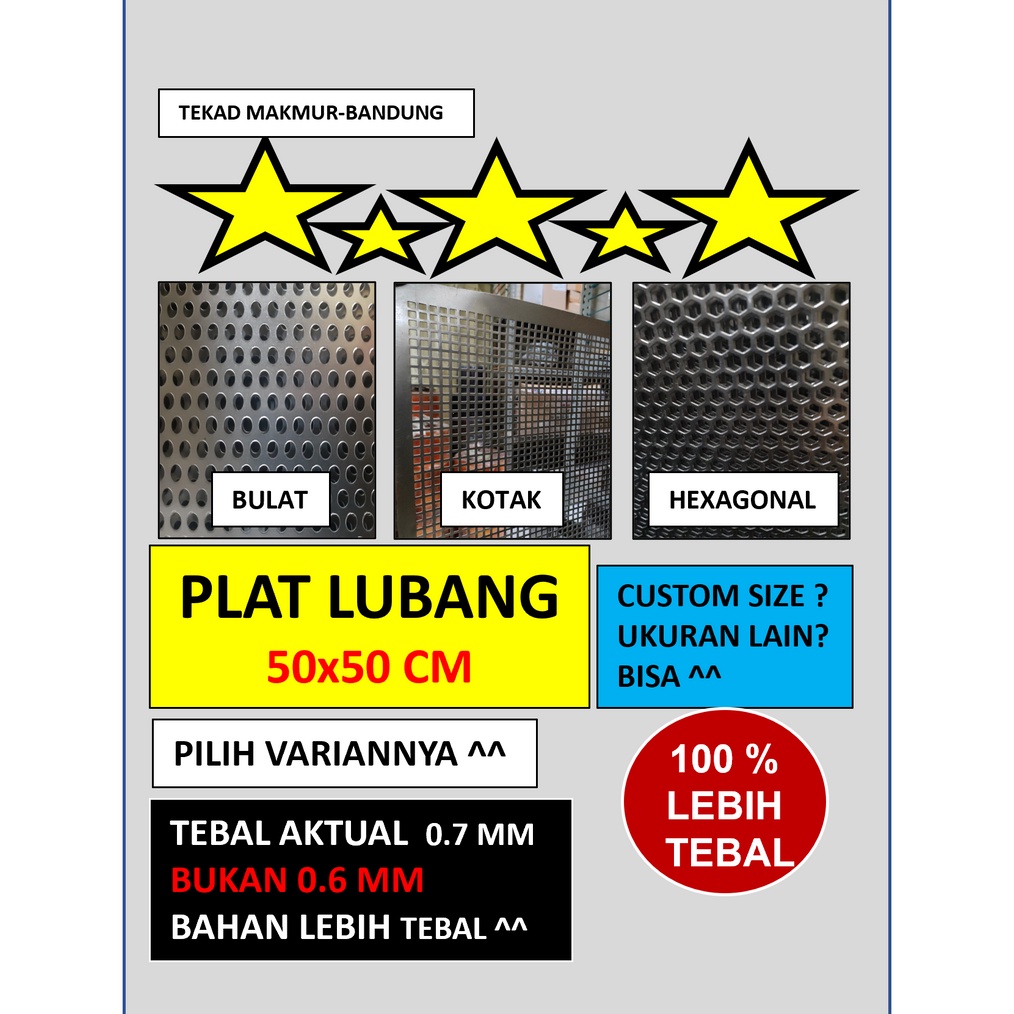 Plat 5x5  Plat Besi Ram Speaker  Ram Grill Plat Lubang