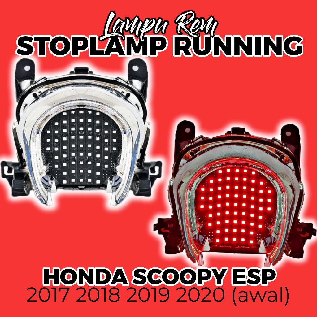 Lampu rem belakang running untuk Scoopy tahun 2017 2018 2019 2020 (awal) lampu stoplamp runniing 8 m