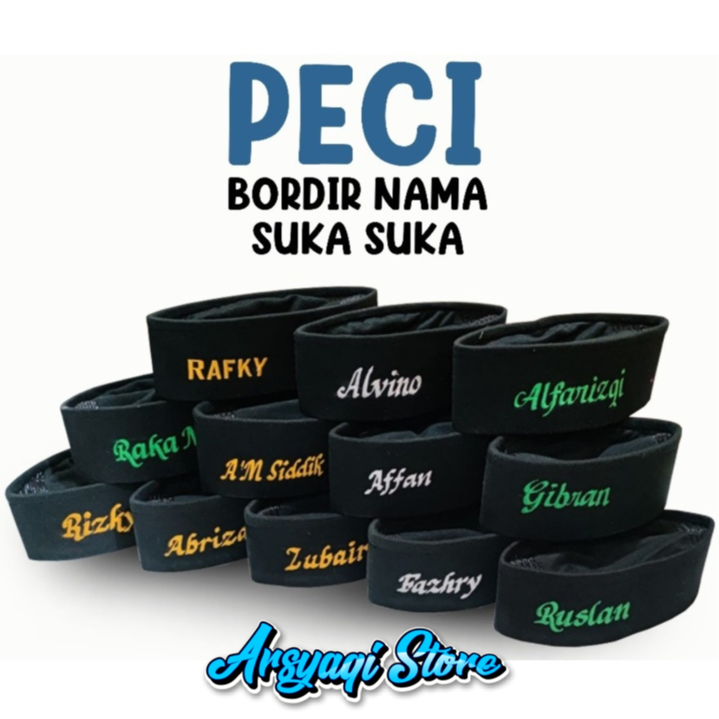 Peci Anak Free Costum Bordir Nama Sendiri