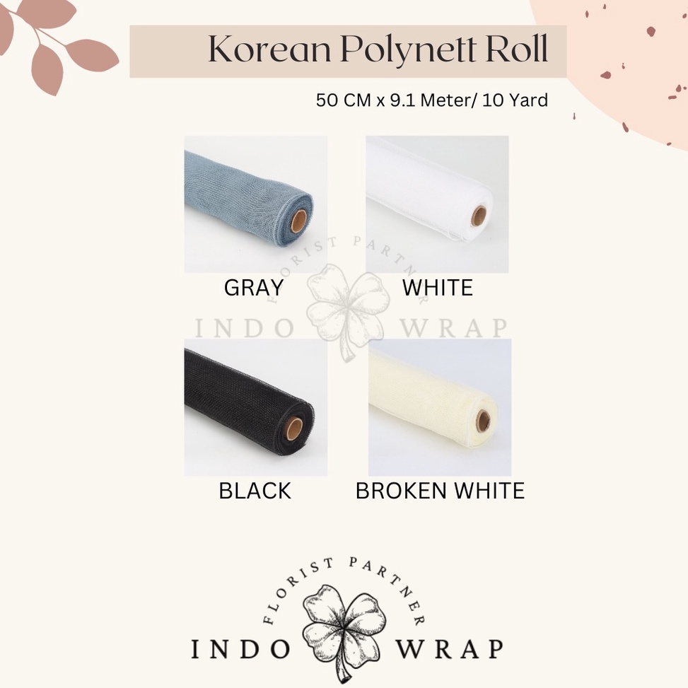 

Grosir Meriah KOREAN POLYNET ROLL FLOWER WRAPPING