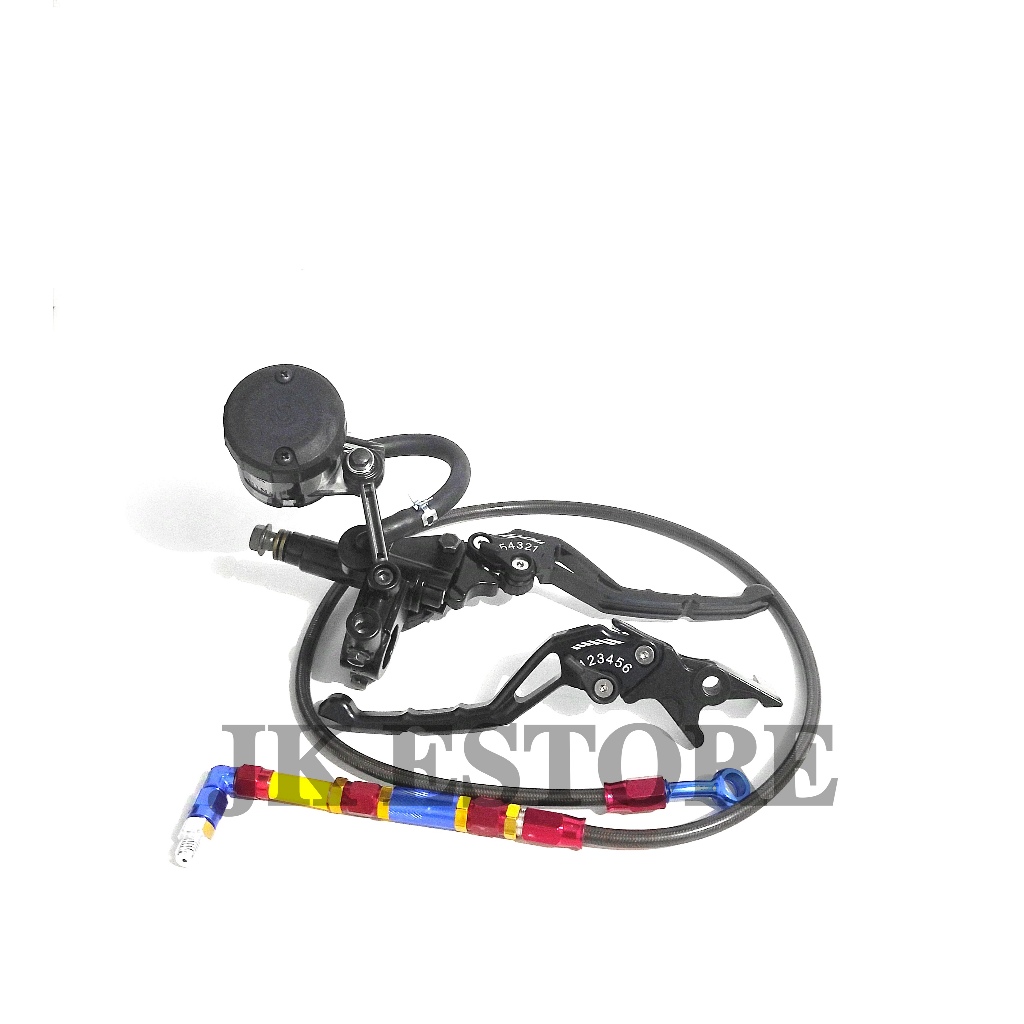 Paket Master Rem Kanan + Tabung Big Smoke + Selang Hell Serat PSI 95CM + Handle Rem Stelan Model Sis