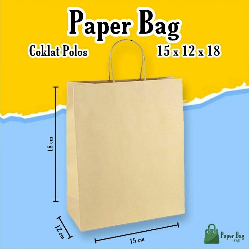 

Paperbag Grosir 15x12x18 (Donat/Cake) Coklat Polos Murah