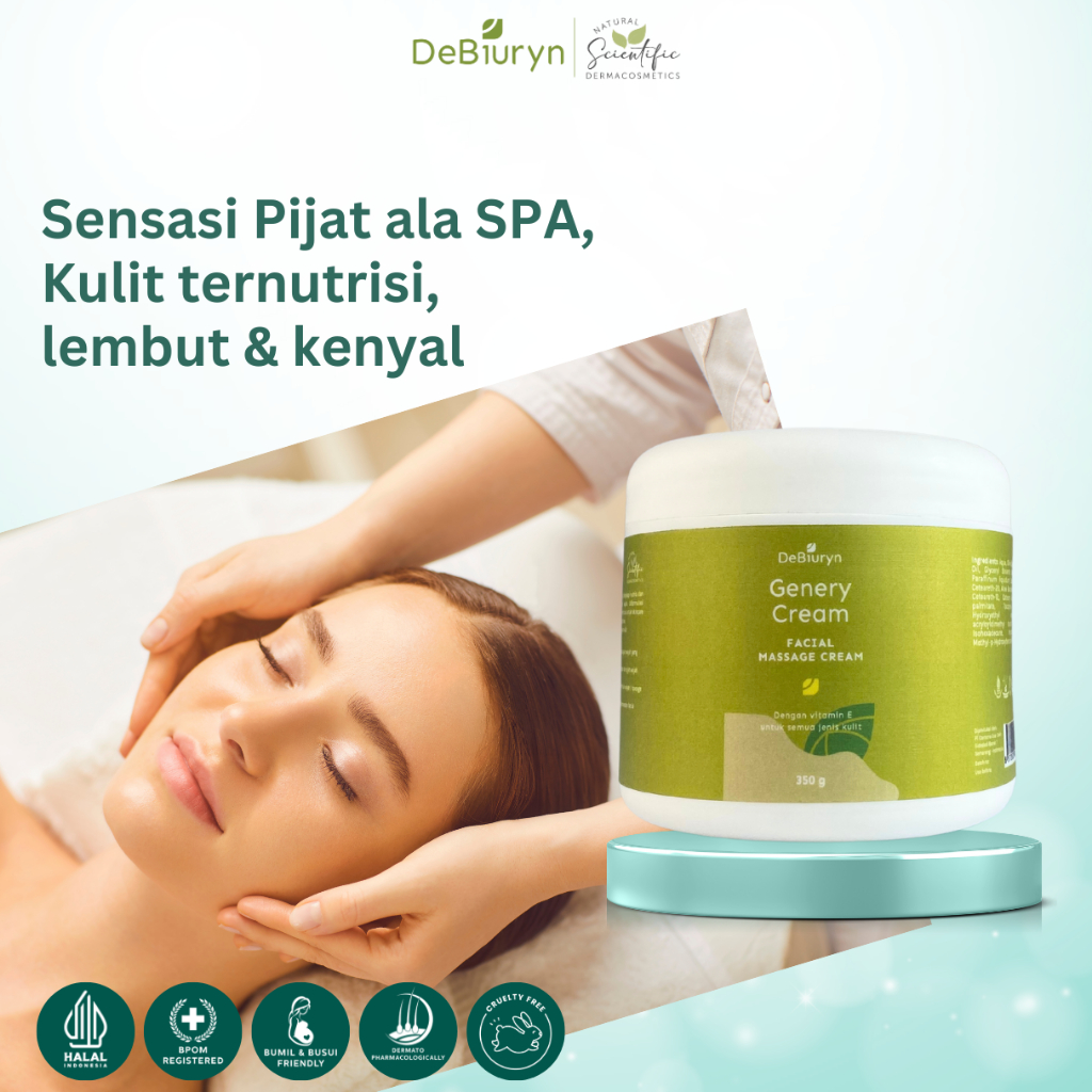 DeBiuryn Genery Facial Massage Cream Krim Pijat Wajah 350gr - Nutrisi Wajah Lembut Kenyal