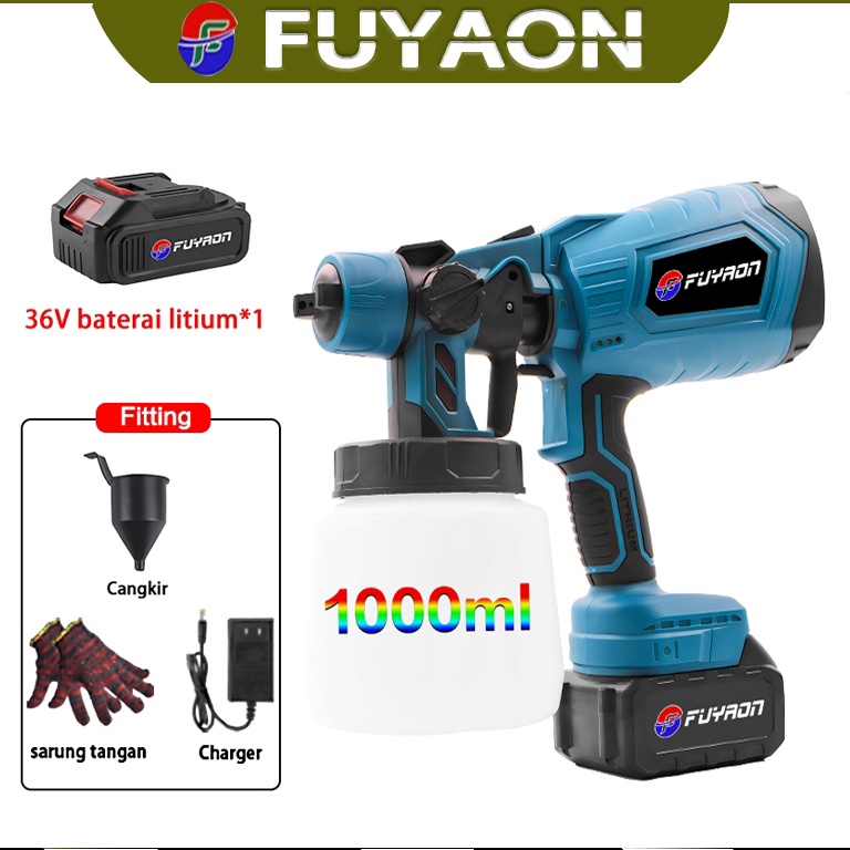 Model Cantik CODReady stock FUYAON alat semprot cat listrik kompresor cat Penyemprot Cat 48v alat se