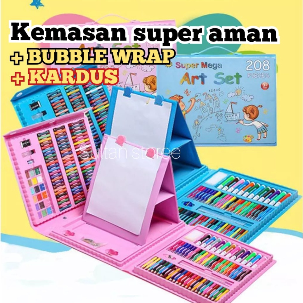 

Ready Bermutu Art set Crayon Anak Pengasah 28pcs DAN 15pcs Set Alat Menggambar Melukis anak
