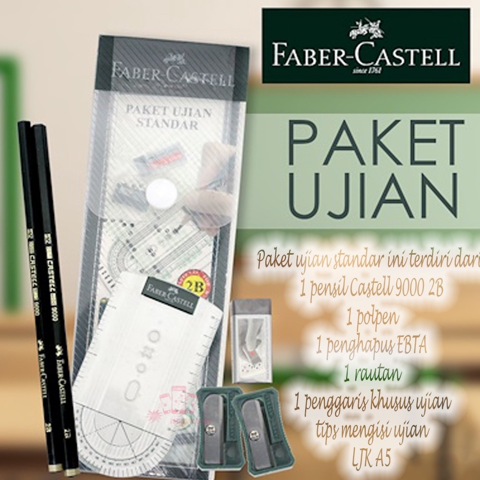 

Paling Meriah SET PAKET BELAJAR ONLINE Faber Castell PAKET UJIAN STANDAR Faber Castell Pulpen Stylus Pen Pensil 2B Rautan Penghapus Penggaris Kertas LJK Bollpoint Apusan ATK Alat Tulis kantor