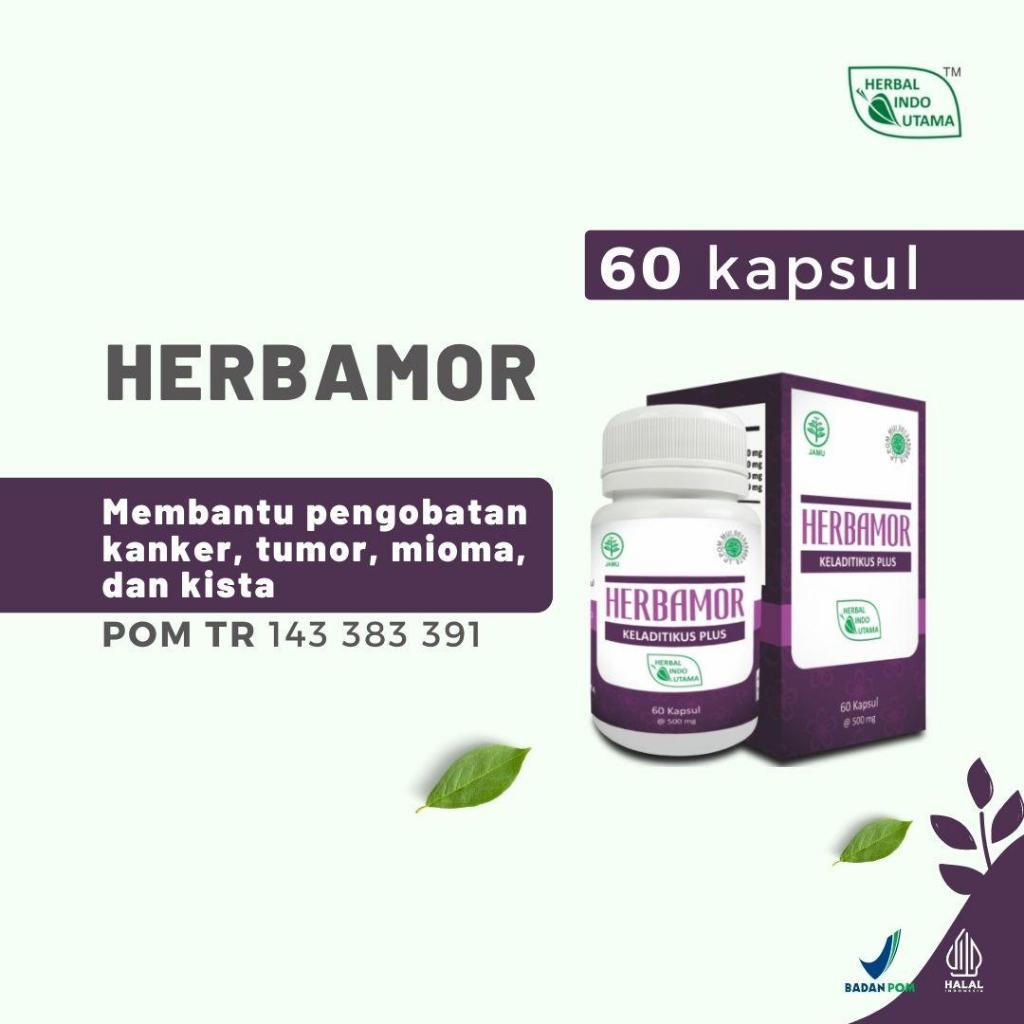 

HIU HERBAMOR Mengobati Kanker Herbal Kanker Tumor Mioma Isi 60 kaps