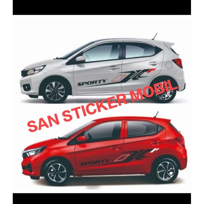 cutting sticker mobil Honda Brio RS desain terbaru jenis mobil lain bisa sticker body samping