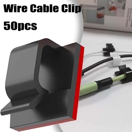50Buah Klem Kabel Tempel Tahan Lama Clamp /Clip Organizer Holder/ Kabel Tempel Clip Kabel