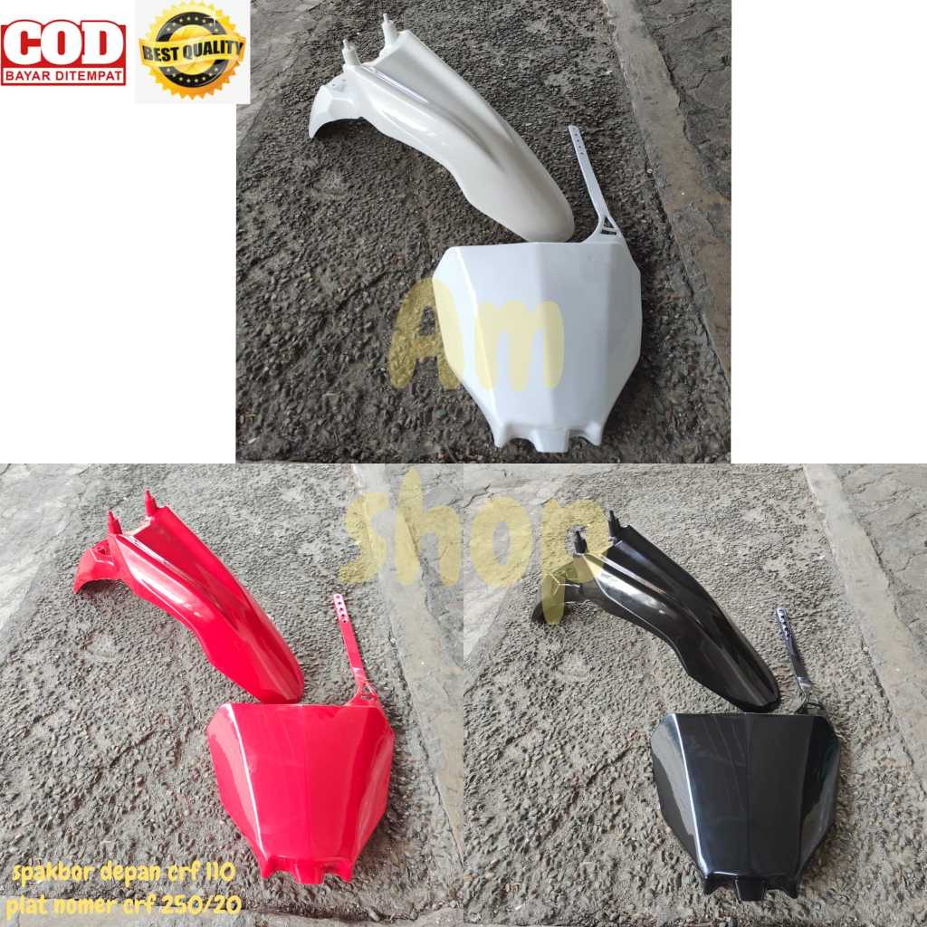 BODY SET 2ITEM PLAT NOMER CRF 250 SPAKBOR DEPAN CRF 110 SLEBOR COVER NOMER FRONT FENDER TRAIL SUPERM