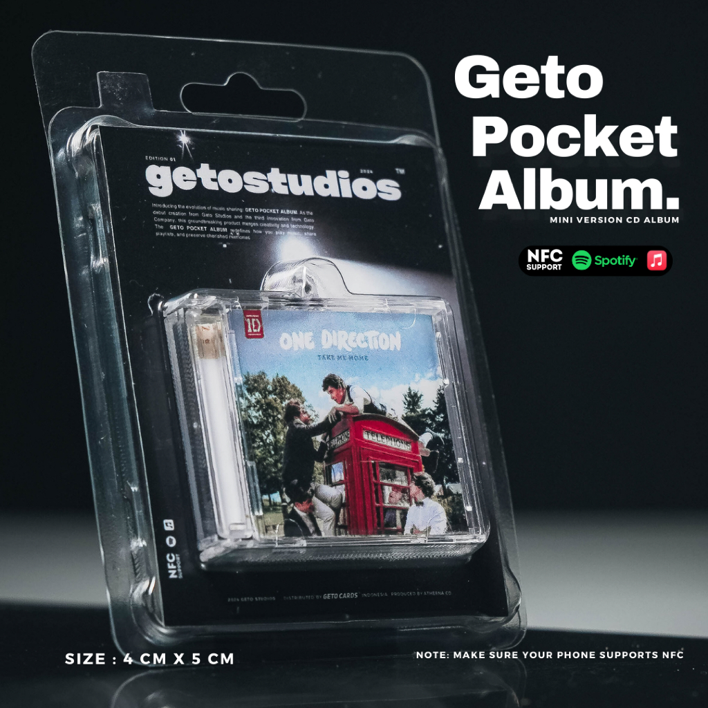 One Direction NFC Pocket Mini Album - Mini Album Keychain NFC - Miniatur CD Album Geto Studios