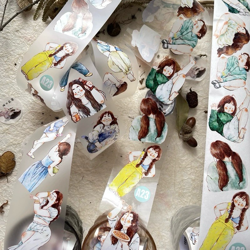 

[Sample per loop] DingDing Washi and PET Tape - A23 / A25 / Colorful Clothes / #10