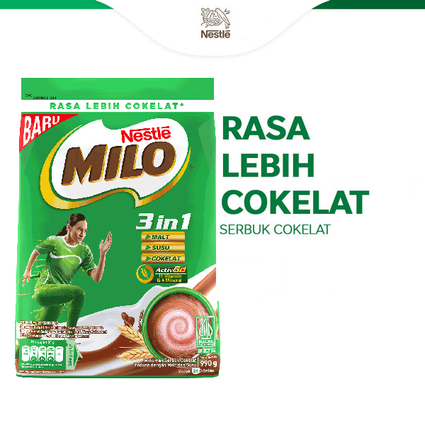 

MILO 3in1 - Minuman Cokelat dengan Malt dan Susu