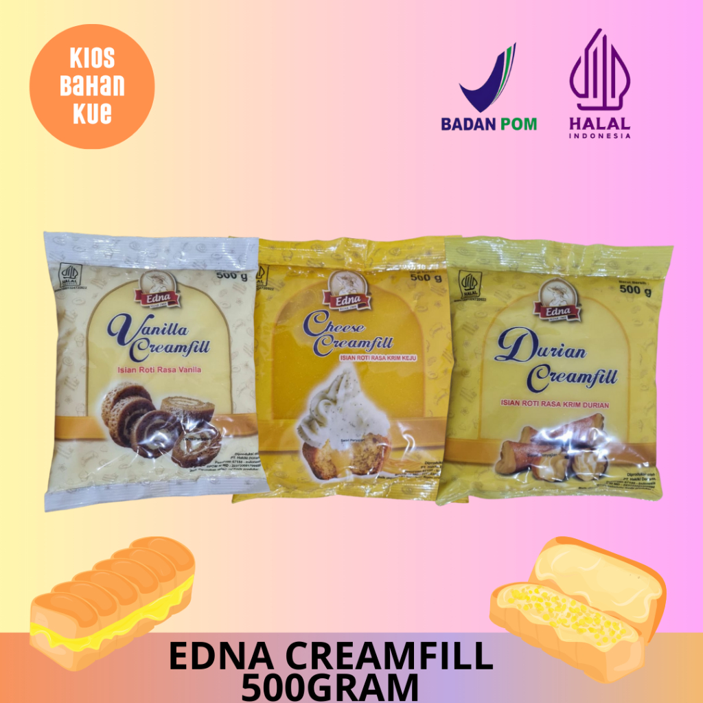 

EDNA CREAMFILL 500 GR-ISIAN KUE-ISIAN ROTI-SELAI -