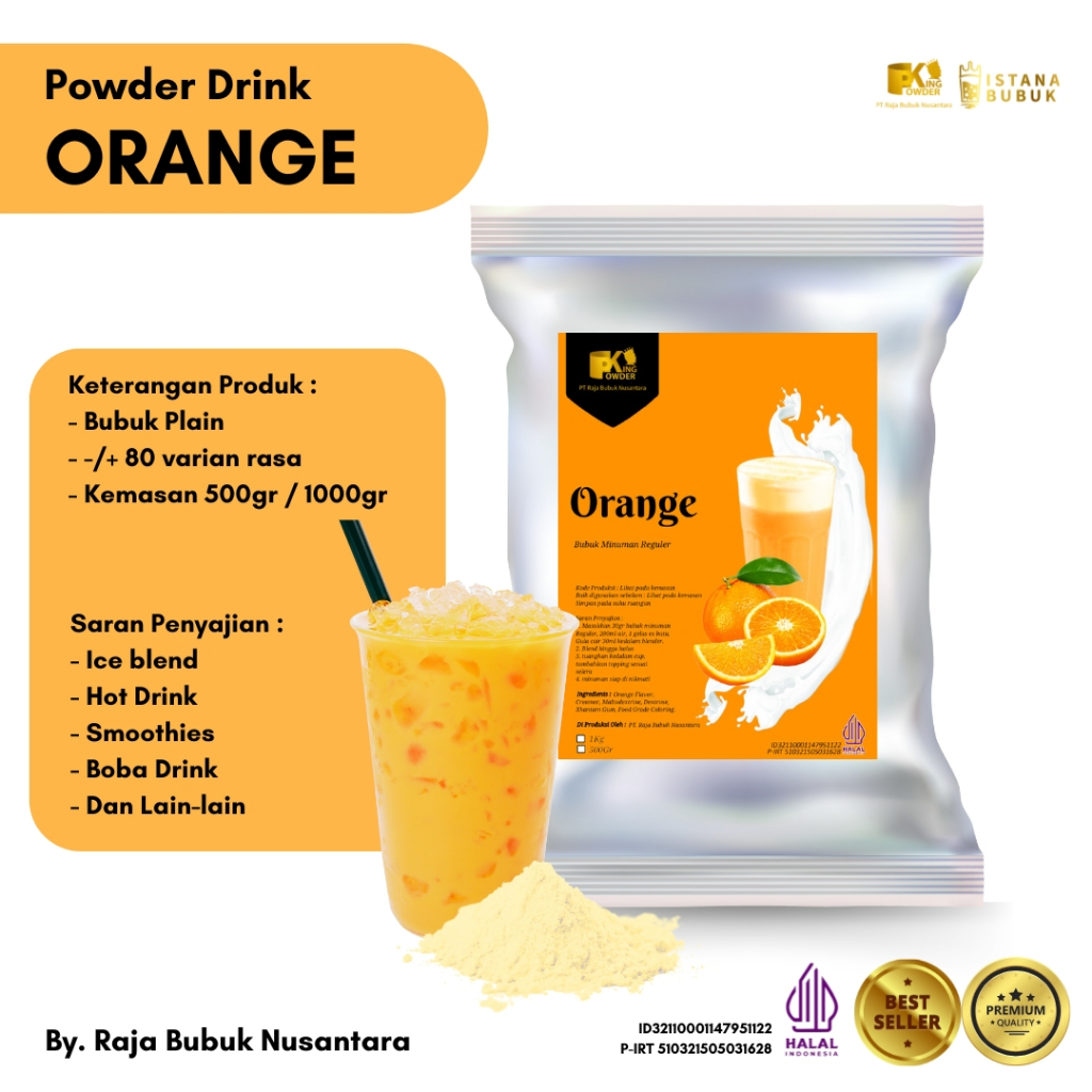 

Bubuk Minuman Orange Bubuk MInuman Rasa Jeruk / Orange Bubuk Minuman Buah rasa Orange 1 Kg