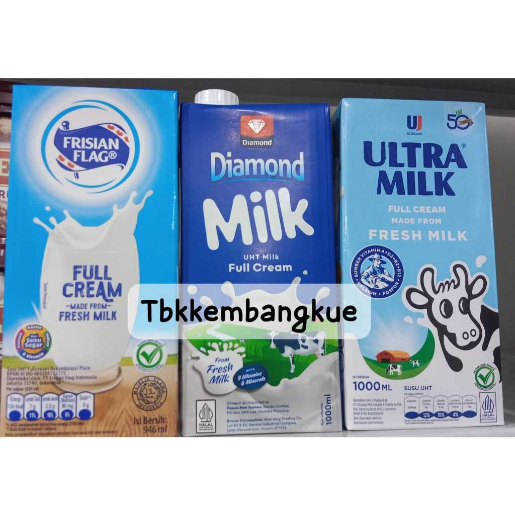 

susu uht/susu bendera fullcream 1 L/susu ultra/susu diamond