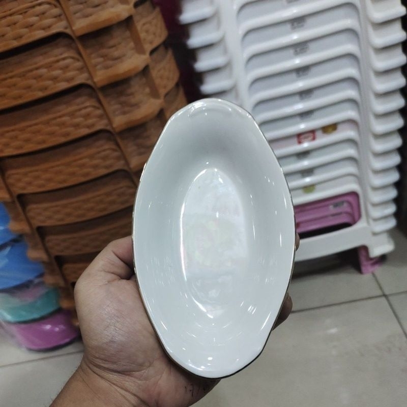 Piring oval sango | Mangkuk Oval sango | Piring Keramik Sango