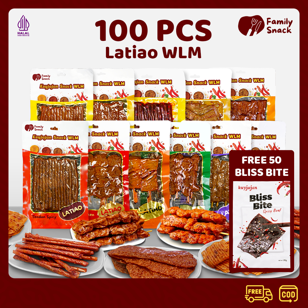 

Latiao Halal Family Snack - [100PCS] [GROSIR] Latio Gluten Spicy Tofu Cemilan Kiloan Snack a Vegetarian