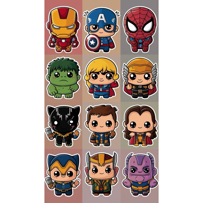 

Stiker Cute Heroes Marvel Anti Air +- 12 Pics All In