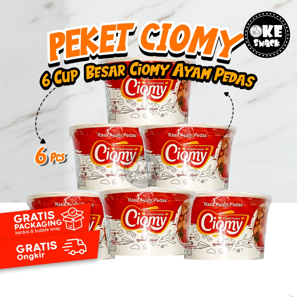 

Paket Hemat Ciomy Cuanki Cup Besar Ayam Pedas Set isi 6 pcs