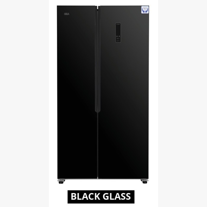 KULKAS SIDE BY SIDE GEA INVERTER 563 BLACK GLASS /  KULKAS SIDE BY SIDE GEA INVERTER 563 INOX