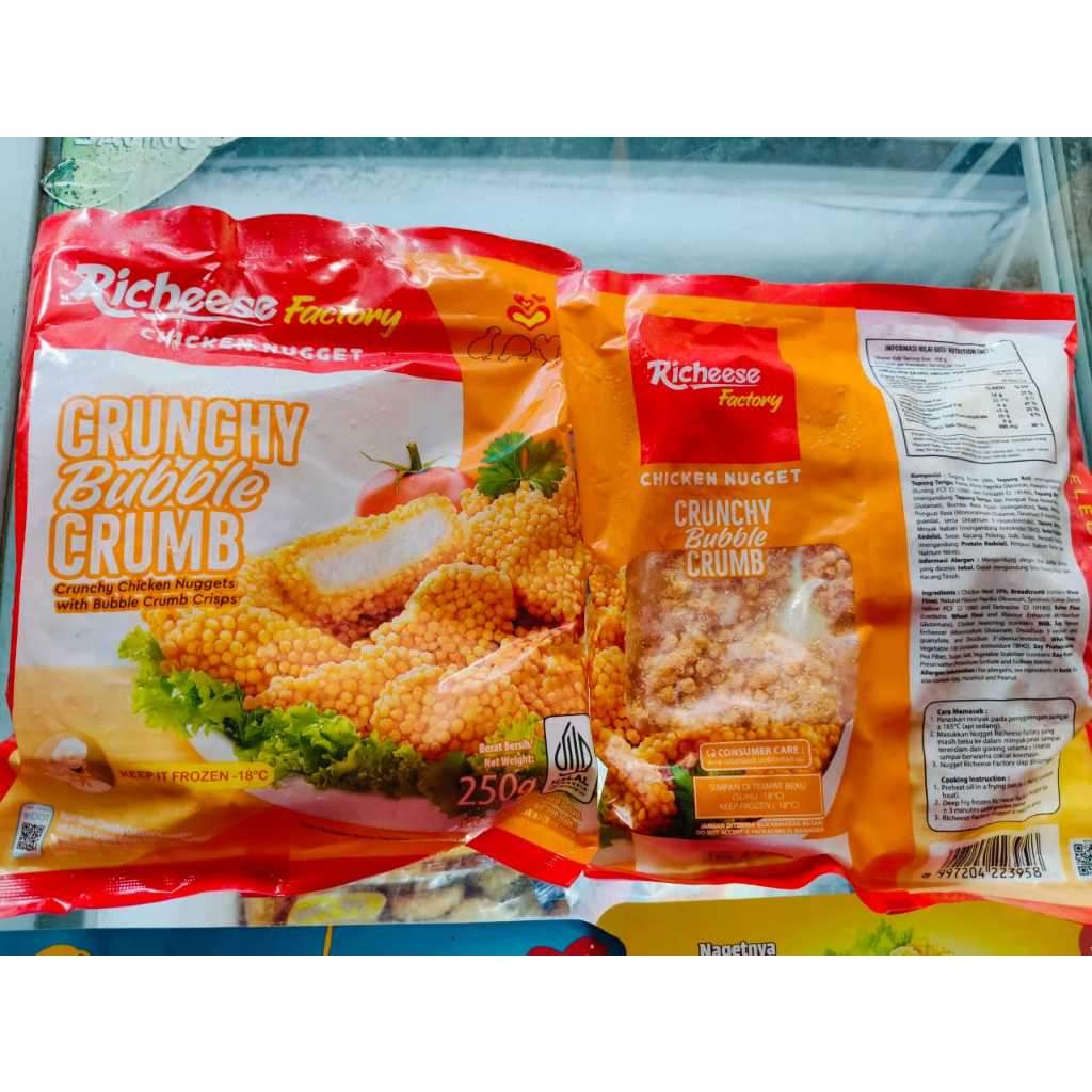 

Chicken Nugget Richeese Factory Nugget Crunchy Bubble Crumb 250 Gram