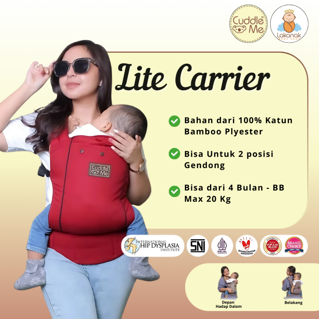 Gendongan bayi usia 4bulan - Lite Carrier Kangguru depan belakang - Gendongan SSC M Shape