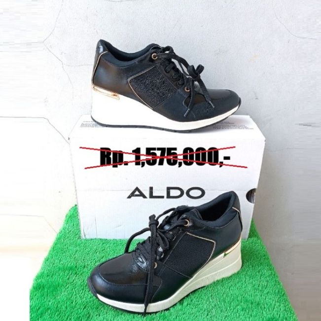 NEW Original ALDO Korie 40 41 Black Sneakers Hitam Sepatu Wanita