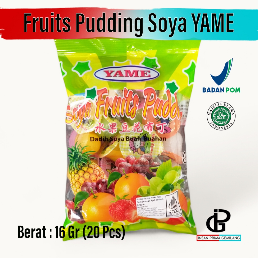 

Jelly Soya Fruits Pudding YAME Cup 16 gr x 20 pcs