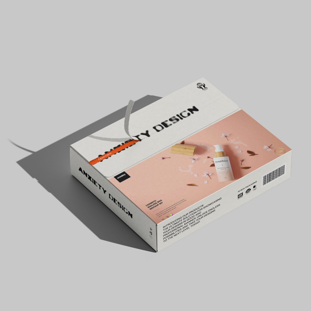 Cosmetic Mailing Box Mockup Set